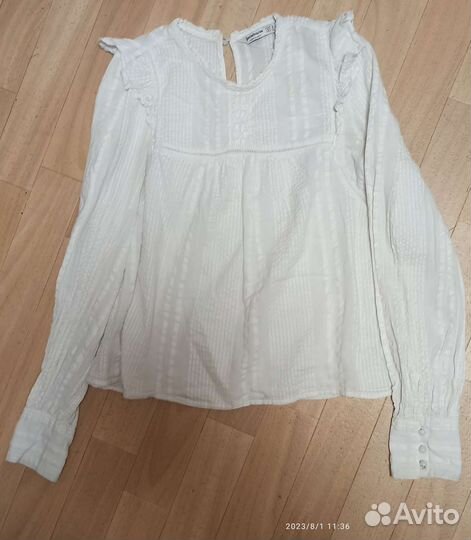 Блузы белые на девочку 9-10 лет