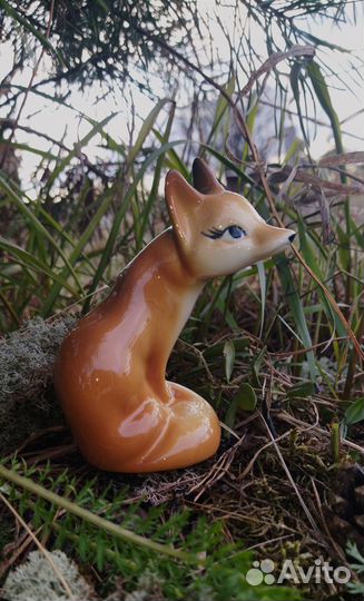 Фарфоровые статуэтки лиса, лисёнок афз(Сциталис)