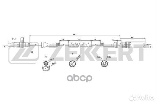 Датчик ABS передн. BMW X5 (E53) 00- se-6065 Zek
