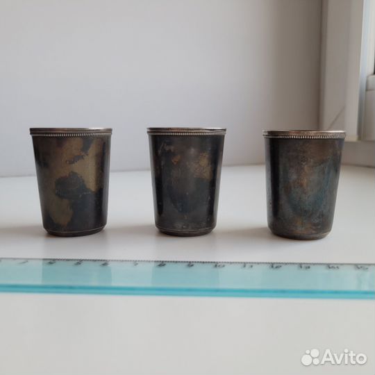 3 серебряные рюмки, 875 серебро, Таллин