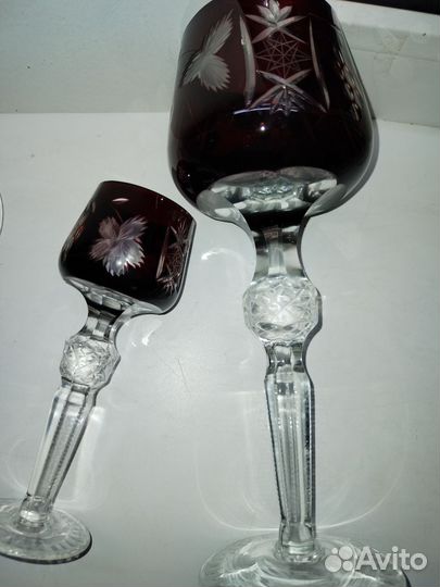 Фужеры и рюмки цветной хрусталь, Германия