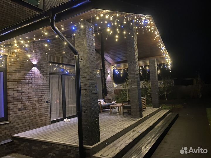 Новогодние Гирлянды Бахрома Установка