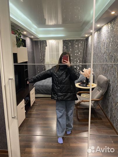 Кожаная куртка зимняя