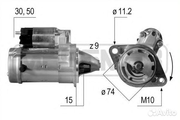 Стартер toyota avensis 1.6/1.8 03-08 ERA 220542