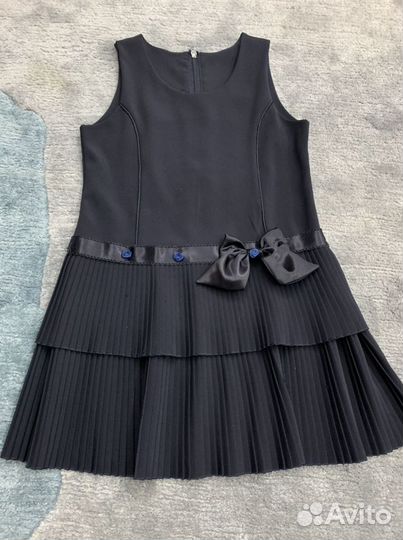 Школьное платье синее 140