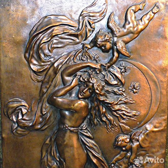Панно.19 век.медная картина.3 D барельеф.Франция