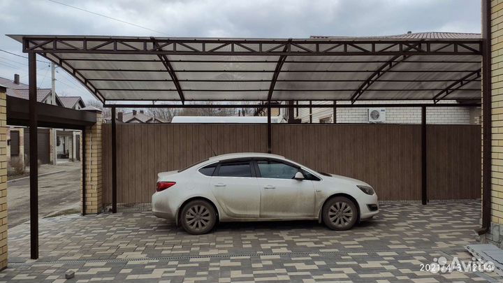 Навесы из поликарбоната, профнастила