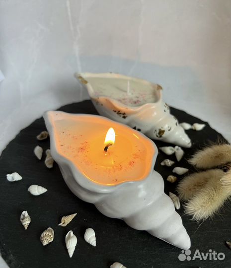 Ароматическая свеча в гипсовом подсвечнике