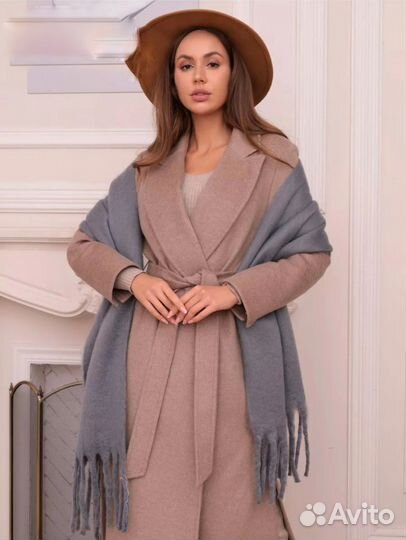 Шарф женский зимний серый объемный