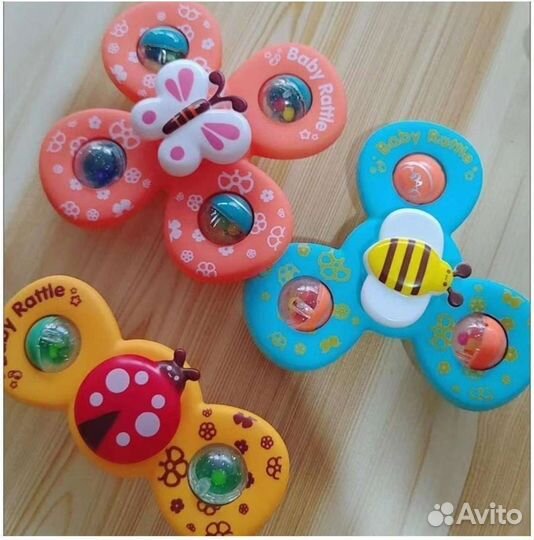 Спиннер на присосках с погремушкой набор 3 шт