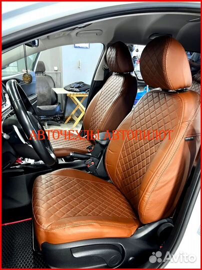 Чехлы Автопилот Kia Ceed 3 из экокожи коричневые