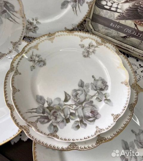 Антикварные тарелки производства М.С. Кузнецова