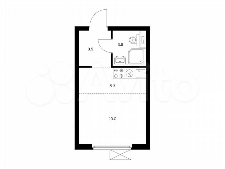 Квартира-студия, 22,4 м², 9/24 эт.