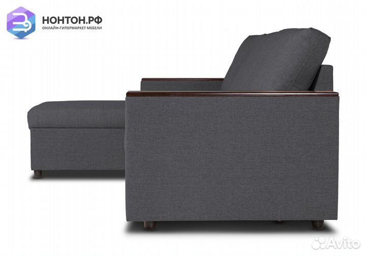 Диван угловой дельфин Тайлер темно-серый