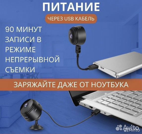 Камера видеонаблюдения wifi мини №105