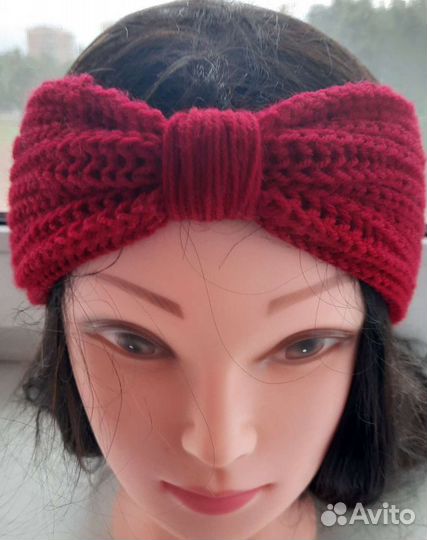 Повязка на голову вязаная женская