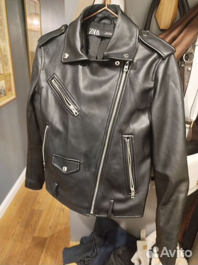 Кожаная куртка косуха zara