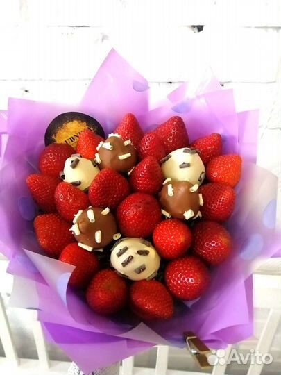 Клубничный букет, клубника в шоколаде