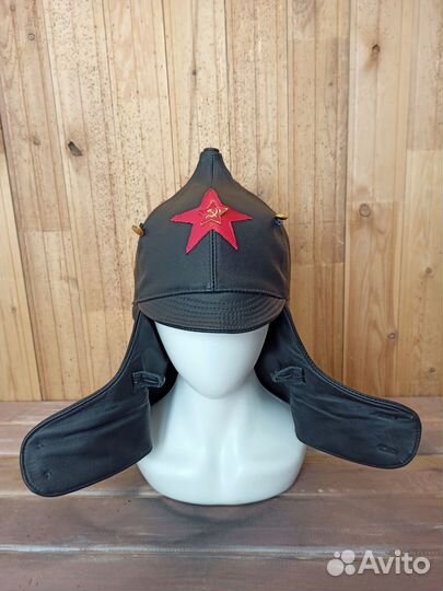 Кепка буденовка кожаная Арт.Бк45