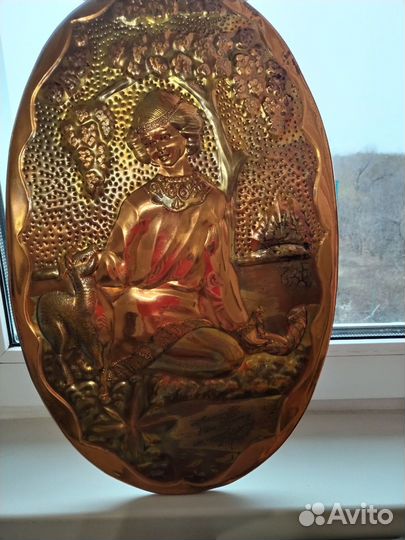 Чеканное панно медная СССР