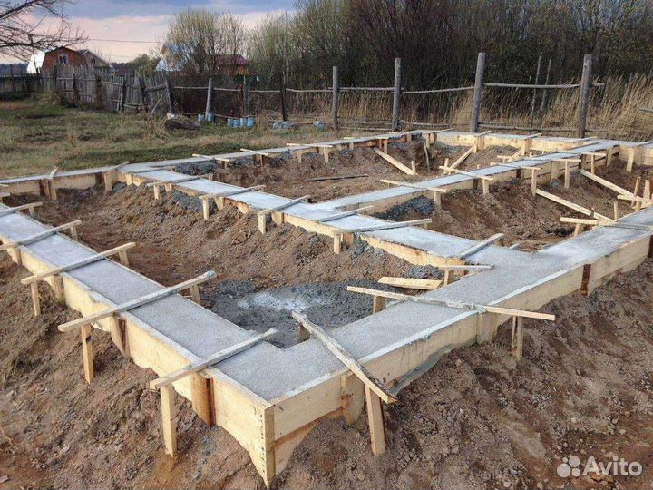 Заливка фундамента бетонные работы
