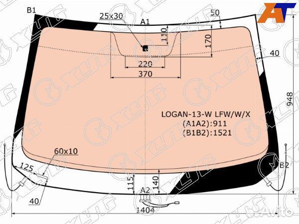 Стекло лобовое renault sandero stepway