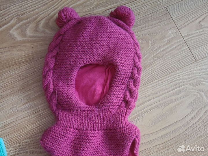 Шапка шлем для девочки зимняя 46-48