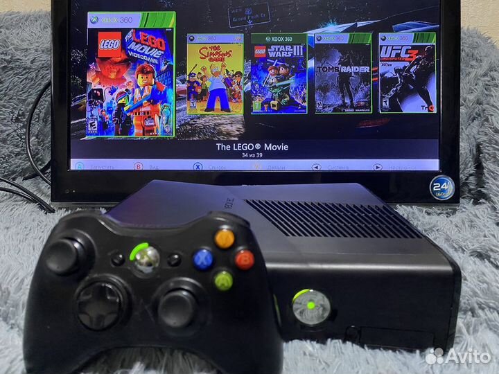 Xbox 360 Slim Прошит +40 лучших игр на приставке