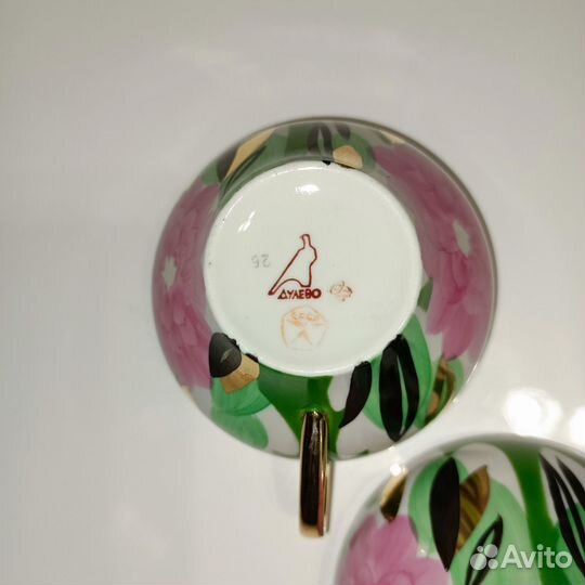 Чайный сервиз СССР дулево Пионы(Астры,Георгины)