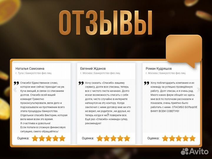 Банкротство физических лиц / Услуги юриста