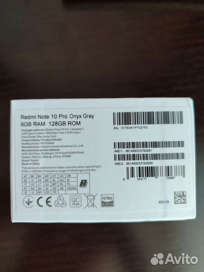 Xiaomi Redmi note 10 pro 6/128gb