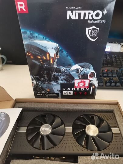 Видеокарт Sapphire Radeon RX 570 nitro+ 8GB