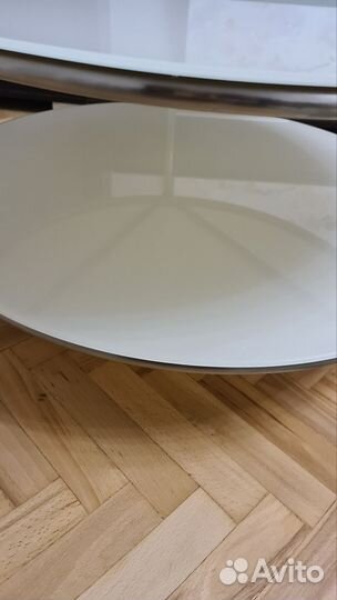 Журнальный столик IKEA Стринд белый круглый