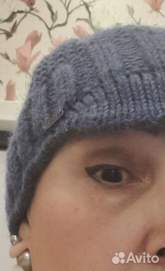 Шапка женская вязаная, р.56-58, цвет джинс