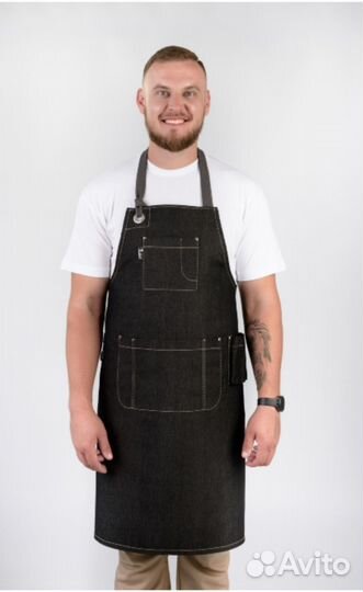 Фартук джинсовый для официанта, парикмахера