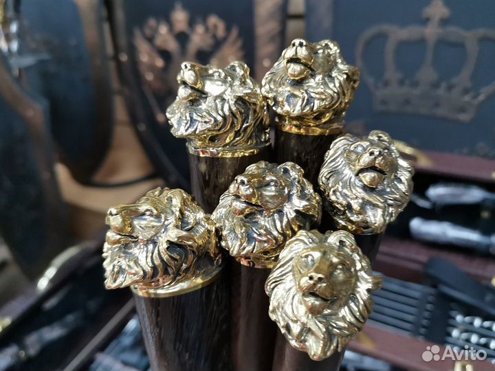 Набор шампуров Львы подарочный