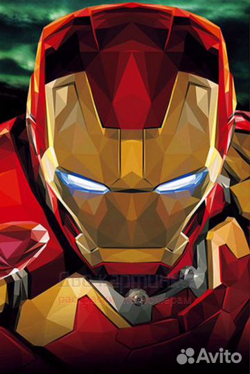 Алмазная мозаика 20x30 Маска железного человека