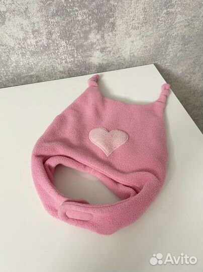 Флисовая шапка для девочки розовая
