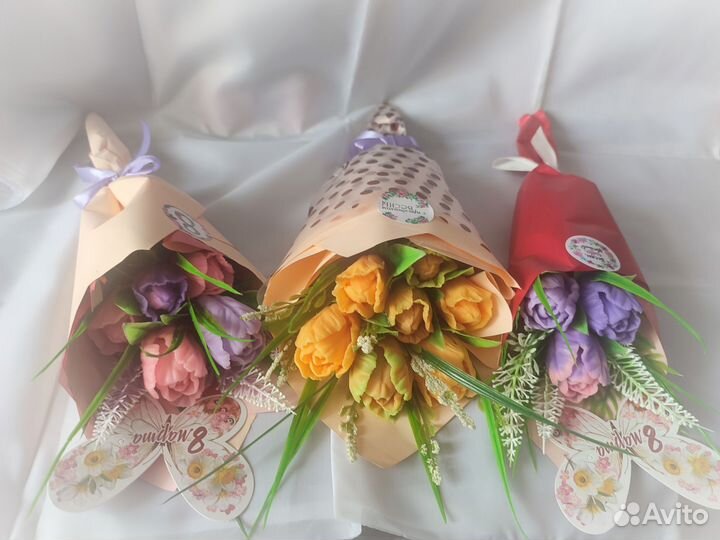 Букеты в руку из мыла ручной работы