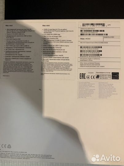 Apple mac mini 2018, i5 3,0 (6 ядер) ssd 256 GB, 8