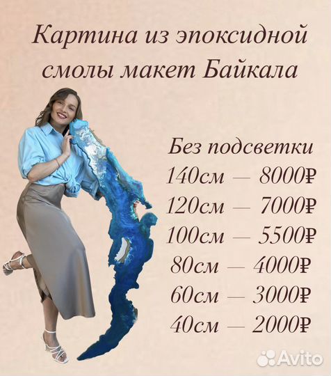 Картина Байкал Эпоксидная смола