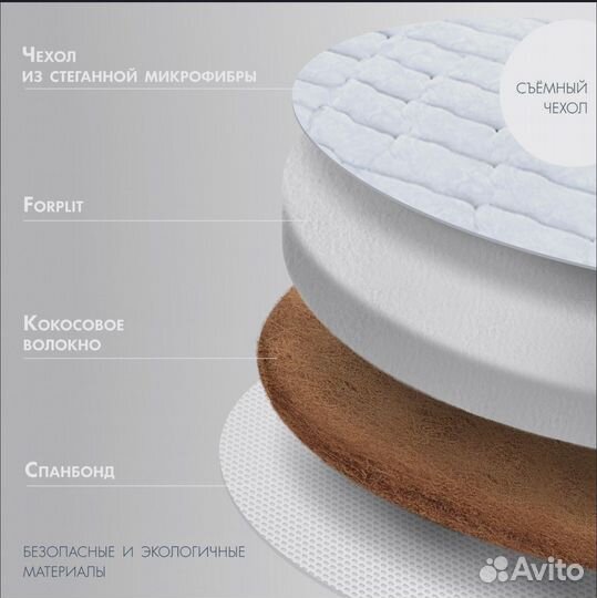 Матрас детский овальный