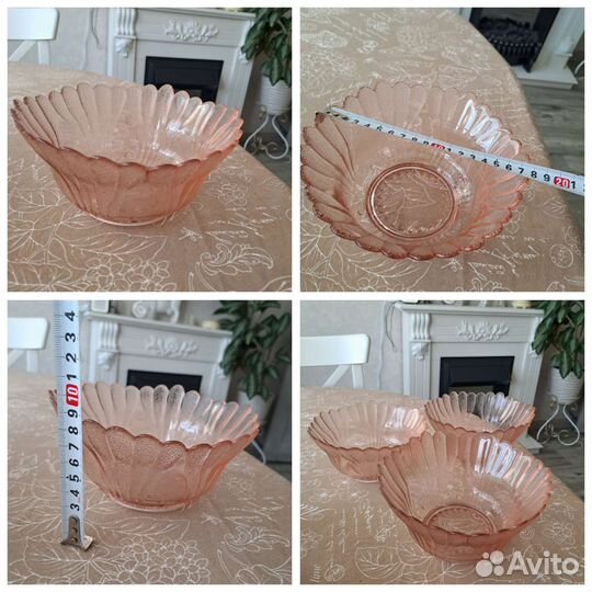 Винтажные вазы,салатники СССР Цветное стекло