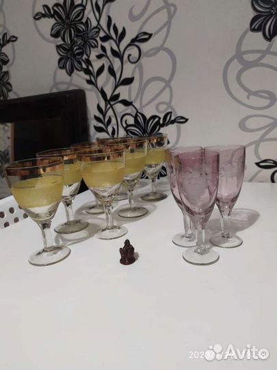 Бокал СССР цитриновое и марганцевое стекл