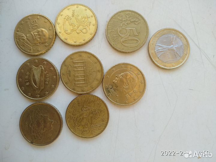 Монеты 50 евро Финляндия Греция испания