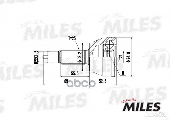 ШРУС ford focus I 1.4-2.0 98-04 нар. GA20111 Miles