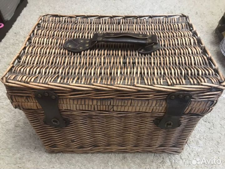 Корзина-холодильник для пикника с посудой