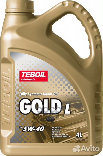 5W-40 Gold L 4л (синт. мотор. масло) Teboil