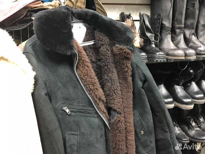 Дубленка летная укороченная летная меховая куртка