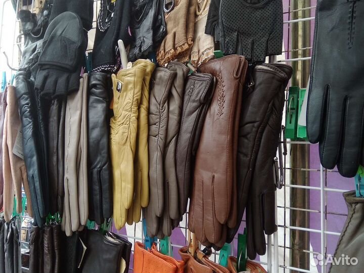 Перчатки кожанные женские